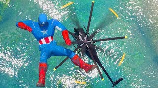 GTA 5 CRAZY Jumps/Falls Water Ragdolls Captain America #1 (Euphoria Physics)