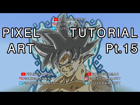 Minecraft Pixel Art Tutorial - Goku Mastered Ultra Instinct Part 15