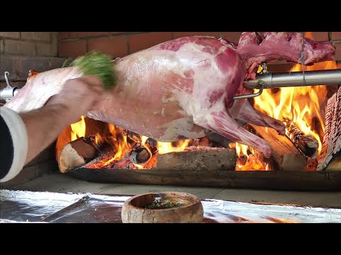 , title : '📣 BEST ROAST OF WHOLE LAMB 🐑 over a Wood Fire 🔥 with subtitles ASMR cooking recipe'