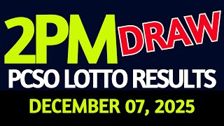 2pm Lotto Result Today December 07, 2025 Swertres Ez2 PCSO