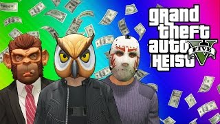 GTA 5 Heists #1: Stealing the Plane &amp; Prison Bus! (GTA 5 Online Funny Moments) [Part 1]
