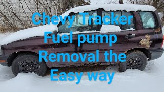 2000 Chevy Tracker fuel pump removal the easy way