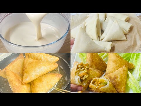 Chicken samosa and spring roll recipe with liquid dough in 10 minutes
