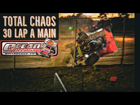 Total Chaos A Main Taco Bravo 360 Sprint Cars Ocean Speedway