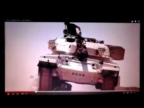 Prius destroyed by tank (clip with music)