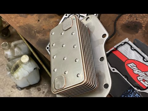5.9 Cummins 24 V Engine Oil Cooler Disassembly