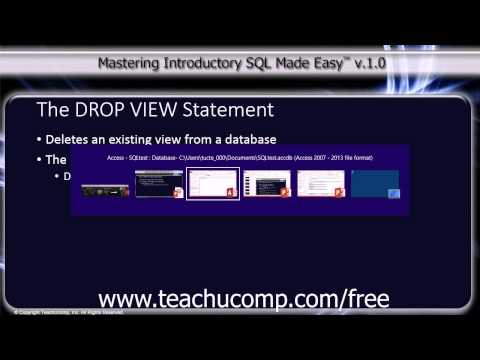 Sql Training Structured Query Language Tutorial The Drop View Statement Lesson