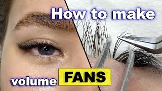 HOW TO MAKE VOLUME FANS / Mix C and L curl / Eyelash extension 2D