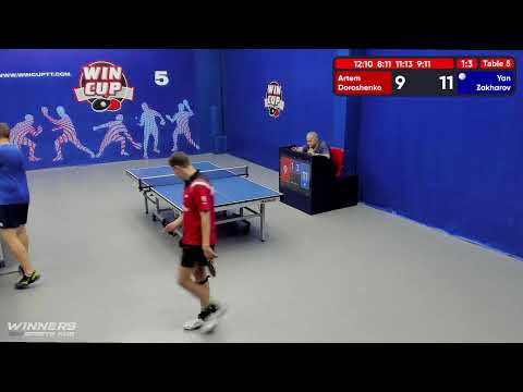 15:30 Дорошенко Артём 1-3 Захаров Ян   стол 5  ЮГ-4  17.06.22