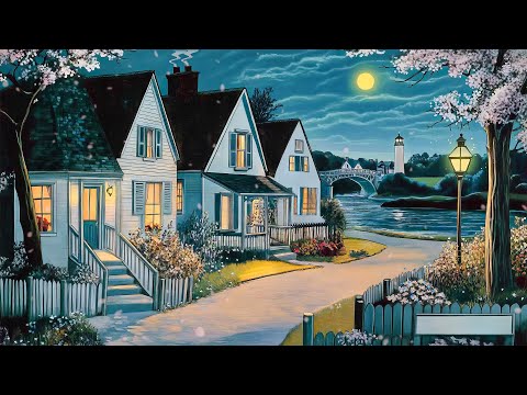 1940s hometown riverside ambience with oldies playing in another room (soft summer sound)