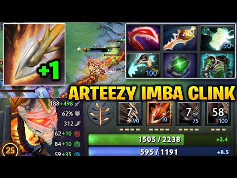 Arteezy Clinkz Super High Damages Rat Throne with 2 SEARING ARROWS Dota 2 7.18