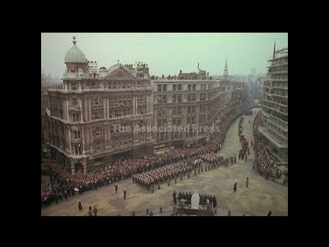 THE STATE FUNERAL OF SIR WINSTON CHURCHILL  - COLOUR - NO SOUND