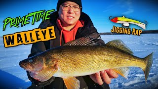 Insane Prime Time Walleye Bite on Last Mountain Lake Ice Fishing