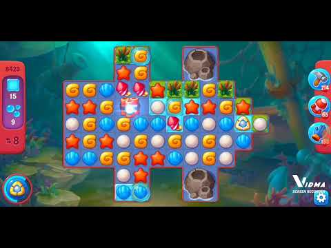 Fishdom. 8423 hard level no boosters and diamonds. 19 moves