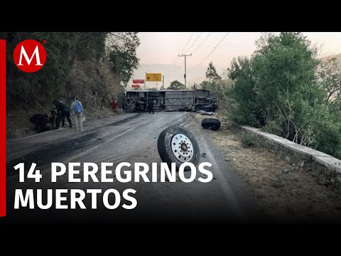 Camión con peregrinos vuelca en Malinalco; hay 14 muertos y 31 lesionados