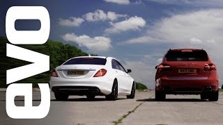 Porsche Cayenne Turbo S v Mercedes S63 AMG | evo DRAG BATTLE