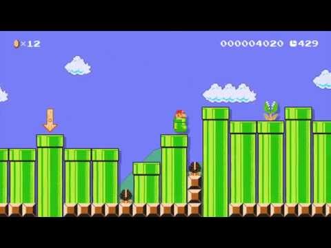Super Mario Maker Levels: "8-bit Pipes & Plants"