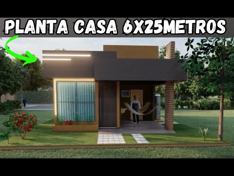 PLANTA CASA 6X20 METROS COM 03 QUARTOS.