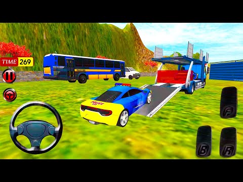 Police Car Offroad Transport Truck - Luxury Police Cars 3D | Android GamePlay #12