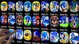 Sonic Dash,Sonic Boom,Sonic Foces,Sonic Racing,Sonic 1 & 2 & 3 4,Sonic Runners,Sonic At The Olympic