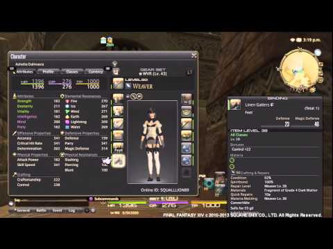 Final Fantasy XIV A Realm Reborn - My First Level 50: Weaver & Crafting Weaver's Swallowtail HQ