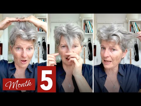 Month 5 of Hair GROW OUT | Growth Update & Style Chat | Shaved to Shoulder Length | Grey Silver Hair