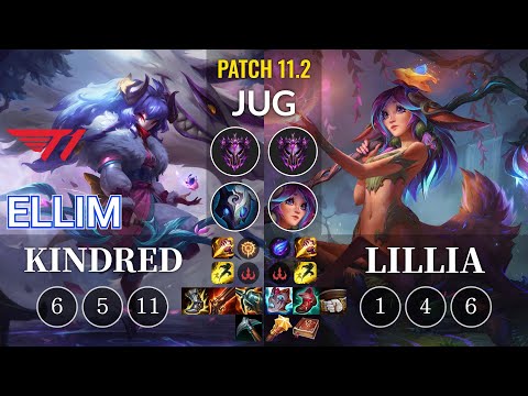T1 Ellim Kindred vs Lillia Jungle - KR Patch 11.2