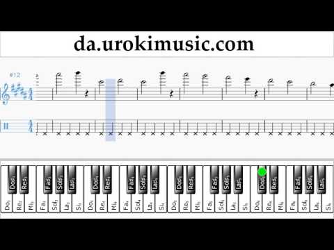 Lær At Spille Klaver (højre hånd) David Guetta, Justin Bieber - 2U Uddannelse Metode Del 1 øvelser