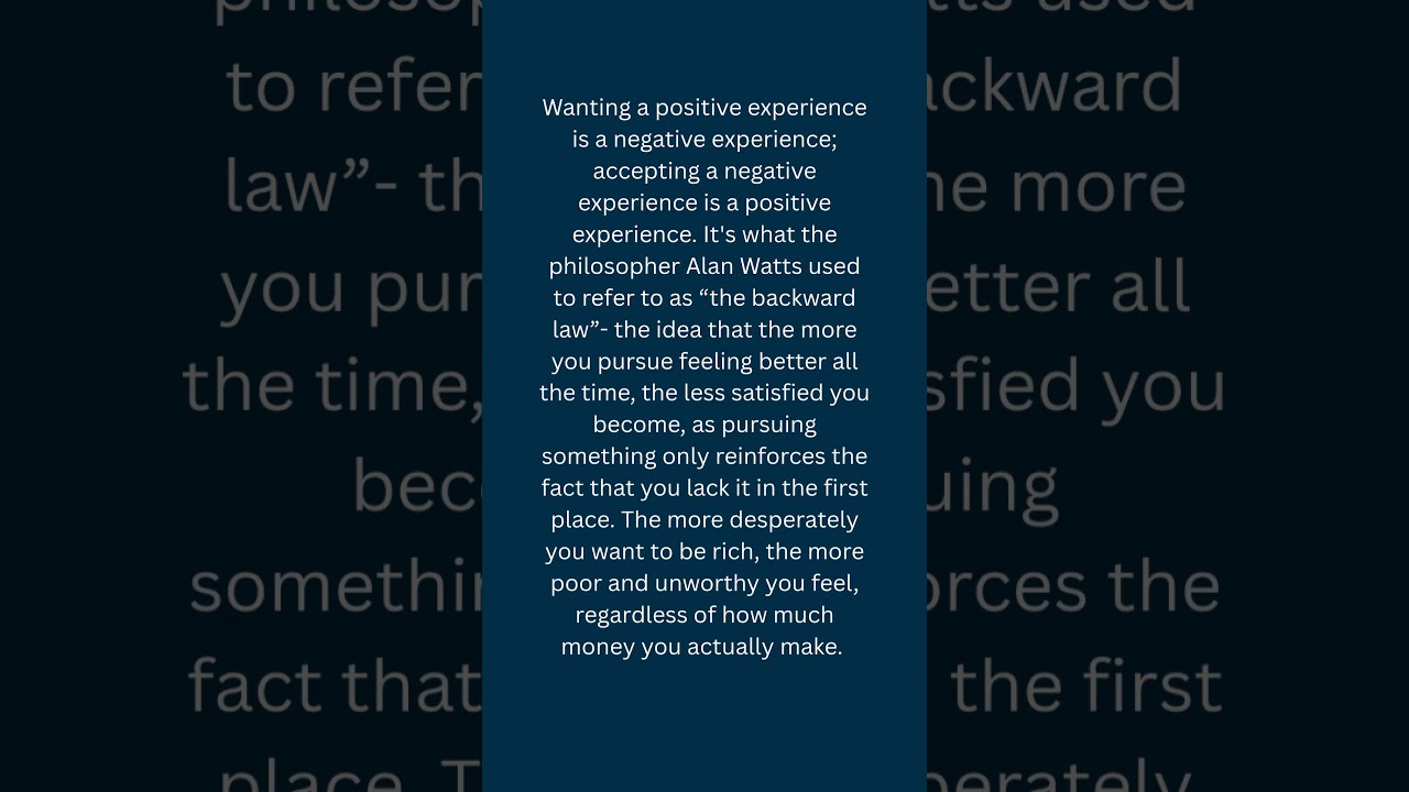 Chasing happiness makes you unhappy.