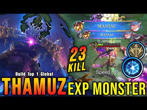 23 Kills + 2x MANIAC!! Thamuz Best Build Exp Lane!! - Build Top 1 Global Thamuz ~ MLBB