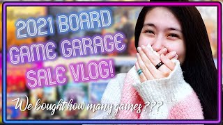 We bought... HOW MANY GAMES? 🤯 | 2021 Board Game Garage Sale | Board Game Diaries Vlog #1 📹
