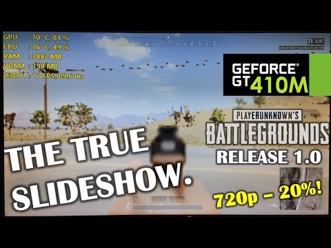 GeForce 410M, 4GB RAM | PUBG 1.0 Release - 720p 20% Resolution Scale
