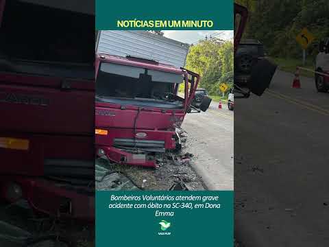 Dona Emma: Colisão frontal entre carro e caminhão mata morador de Witmarsum na SC-340