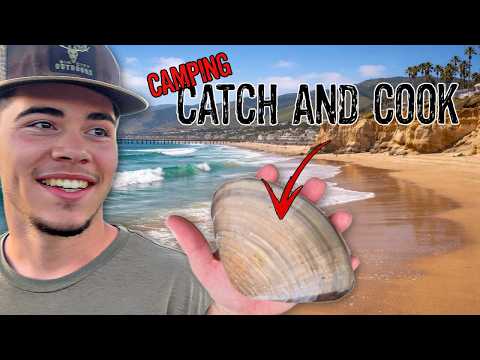 Camping Pismo Beach - We Catch and Cook Huge Clams!