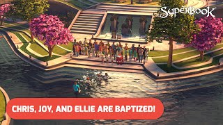 Chris, Joy, and Ellie Are Baptized! | Clip from Baptized! Superbook S05 E06