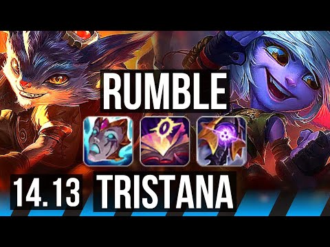 RUMBLE vs TRISTANA (MID) | 7/0/5, 68% winrate, Godlike | NA Grandmaster | 14.13