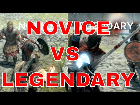 Skyrim: Novice vs Legendary Comparison (Attacking Random Solitude Guards)
