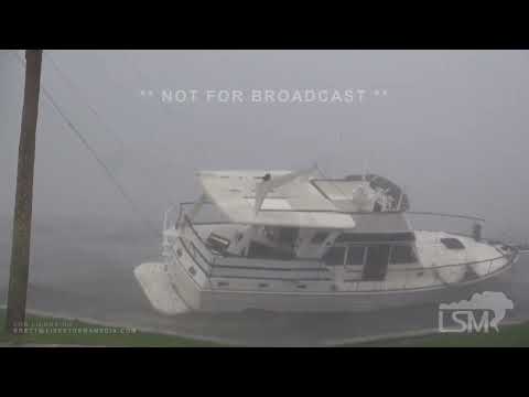 09-28-2022 Punta Gorda, Florida - Hurricane Ian-Boat Capsizing/Eyewall at Night/Structure Damage