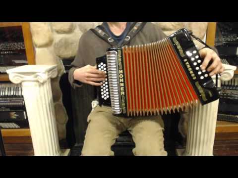 2439 - Black Hohner Corona II Classic Diatonic Accordion ADG MM 31 12 $995