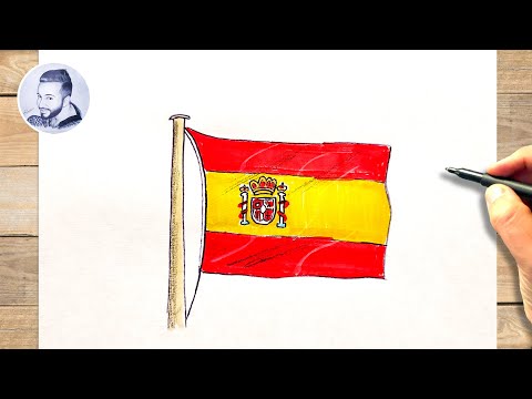 Comment dessiner un drapeau espagnol facile à dessiner