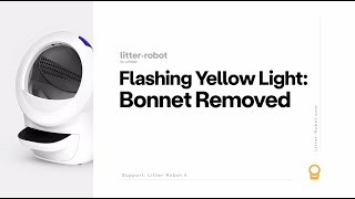 Flashing Yellow Light: Bonnet Removed | Litter-Robot 4