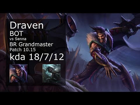 Draven ADC & Thresh vs Senna & Bard - BR Grandmaster 18/7/12 Patch 10.15 Gameplay