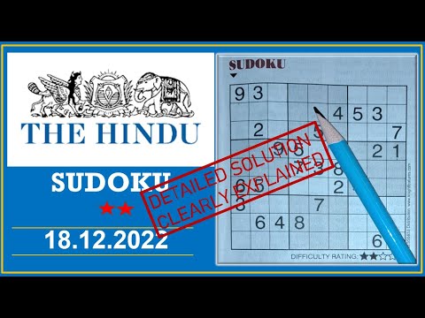 How to Solve 2 Star Hindu  Sudoku Dec 18,  2022 -  Step By Step Solution