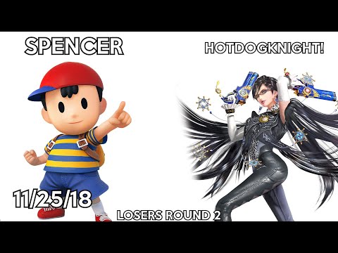 Player's Ball Midwest - Losers Round 2 - Spencer (Ness) Vs. Hotdogknight! (Bayonetta)