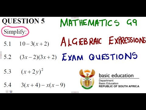 Mathematics Grade 9 Algebraic Expressions Revision Simplify @mathszoneafricanmotives  @mathwithlightone