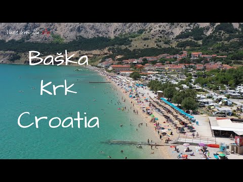 Baska Krk Island Croatia 4K sky walking tour - best beach in Cro