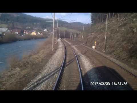 Úsek Krásno nad Kysucou - Čadca vlakom Os3956 (2017-03-23)