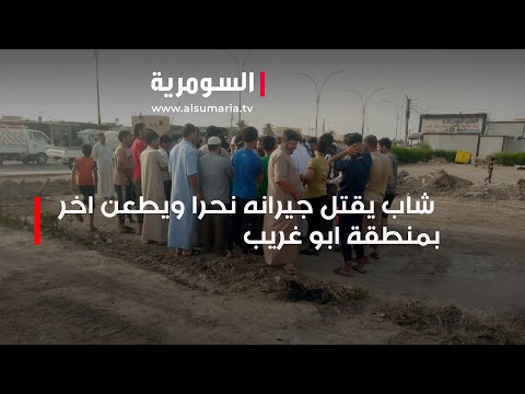 شاهد بالفيديو.. شاب يقتل جيرانه نحرا ويطعن اخر بمنطقة ابو غريب