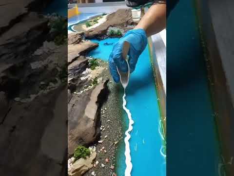 Blue Lagoon Resin Beach Table! 😍🇨🇳🏖 | Wood Walker #shorts