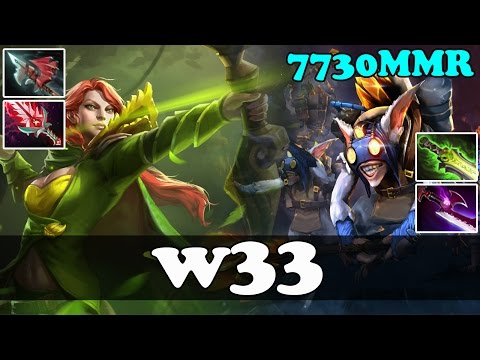 w33 7730 MMR Plays Windranger with Bloodthorn and Meepo - Dota 2